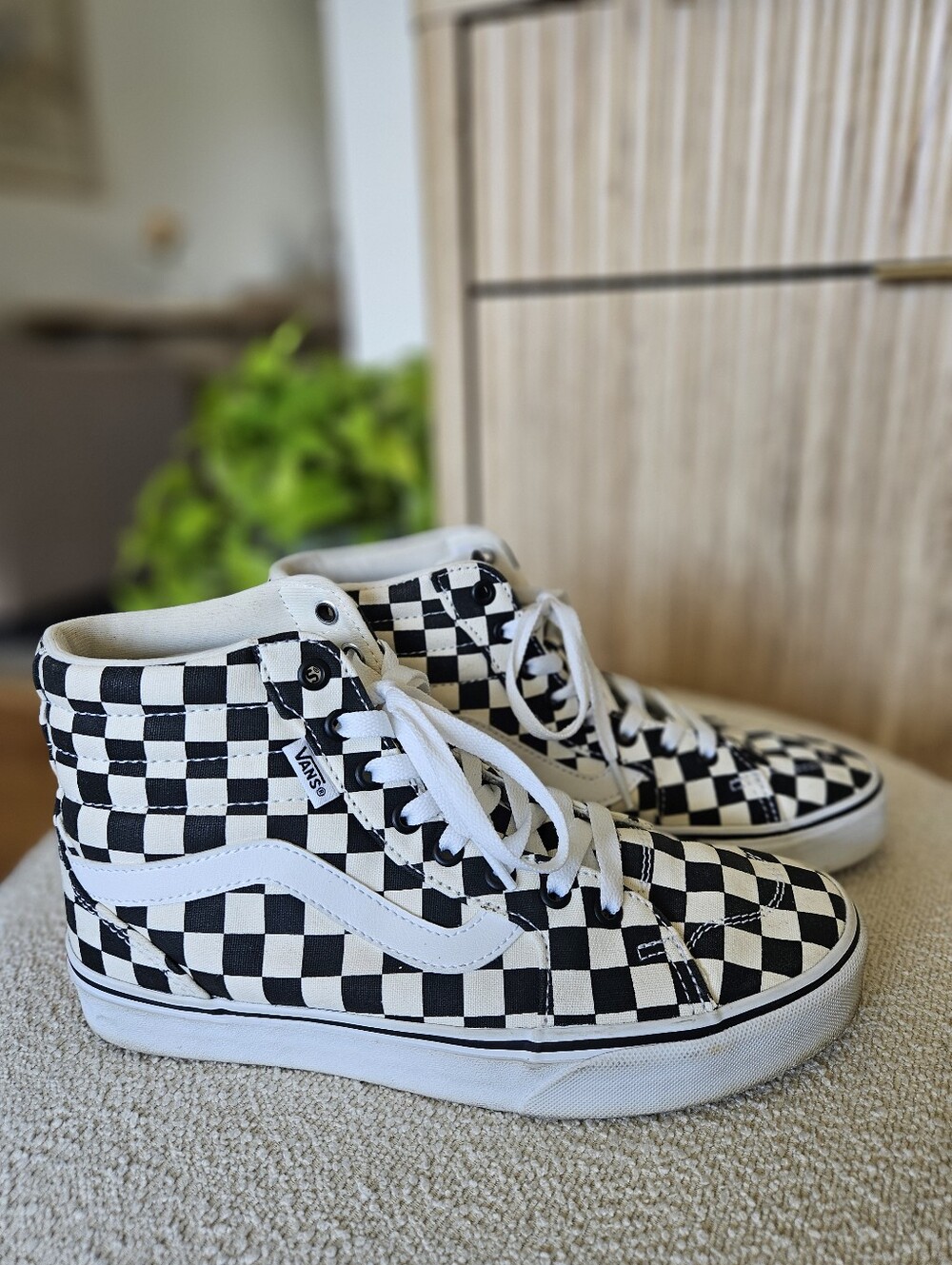 Vans Filmore High Top Women's Sneaker Checkeredboard - Black/white - Size 8.5
